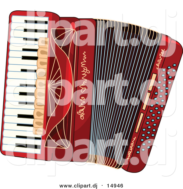 Vector Clipart of a Red Accordion