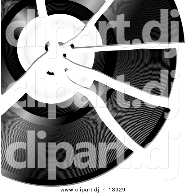 Vector Clipart of a Shattering Record