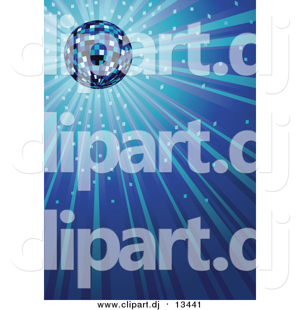Vector Clipart of a Sparkling Blue Disco Ball Background
