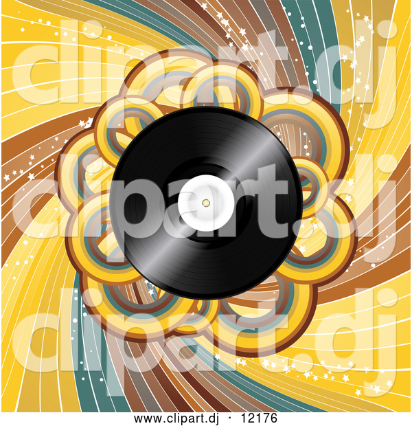 Vector Clipart of a Vinyl Record with Loops and Swirls