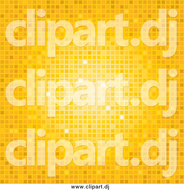 Vector Clipart of an Orange and Yellow Mosaic Disco Background