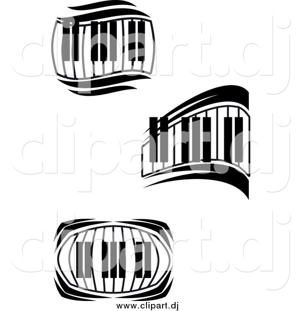 Vector Clipart of Black and White Keyboards