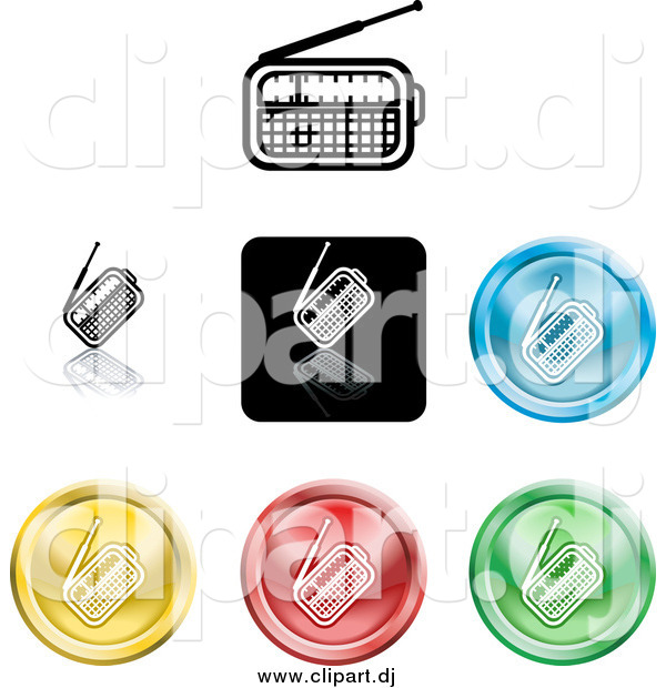 Vector Clipart of Colorful Radio Icon Buttons