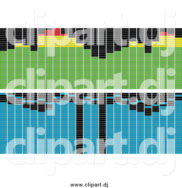 Vector Clipart of Green and Blue Pixelated Equalizer Bars