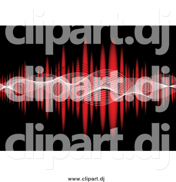 Vector Clipart of Mesh Waves Across a Red Equalizer on Black