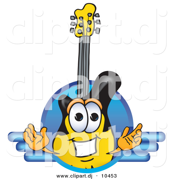 Vector of a Cartoon Guitar Logo V2