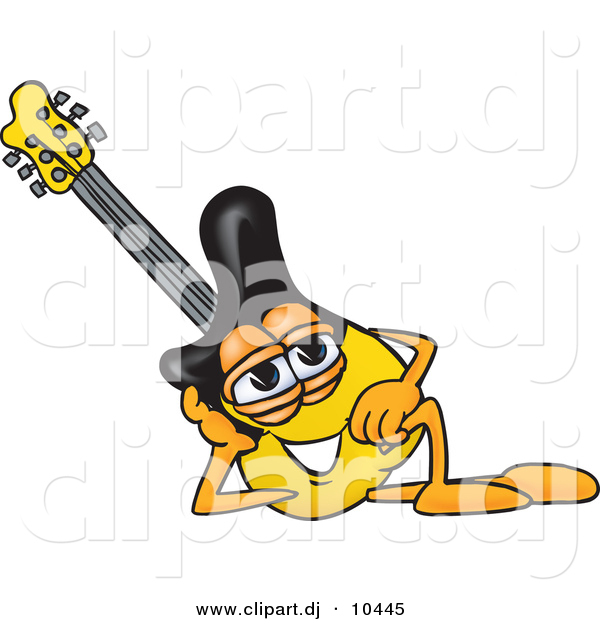 Vector of a Cartoon Guitar Resting His Head on His Hand