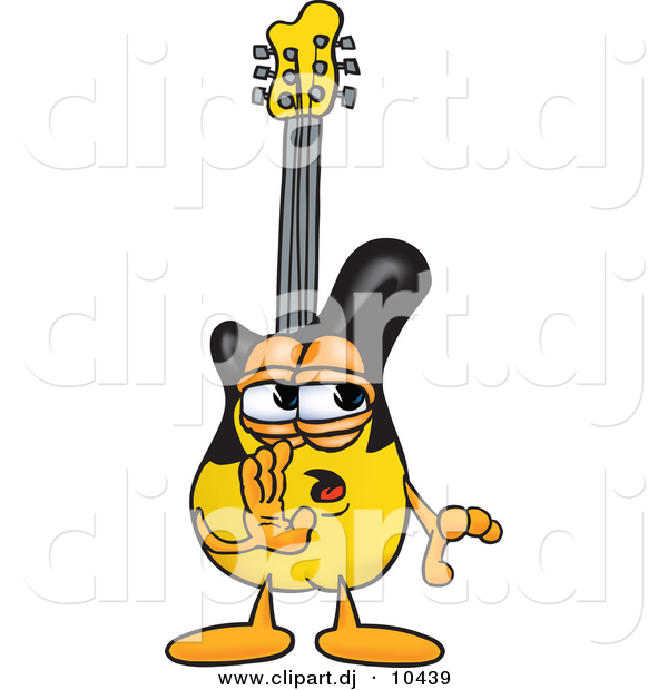 Vector of a Cartoon Guitar Whispering
