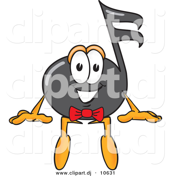 Vector of a Cartoon Music Note Sitting