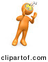 3d Cartoon Clipart of a Orange Man Belting out Music Notes from His Speaker Head by