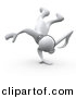 3d Clipart of a Dancing Cartoon White B-Boy Man with Music Note Head by 3poD