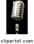 3d Clipart of a Metal Microphone on Black Background by
