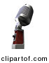3d Clipart of a Retro Metal Microphone from Side Angle by Frank Boston