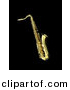 3d Clipart of a Saxophone over Black Background by Chrisroll