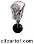 3d Clipart of a Silver Metal Microphone by