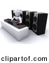 3d Clipart of a White Character DJ Mixing Records by KJ Pargeter