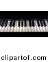 3d Clipart of Piano Keys - Black and White by