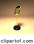 3d Vector Clipart of a Gold Microphone by