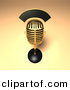 3d Vector Clipart of a Golden Retro Mic by Julos