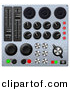 3d Vector Clipart of a Mixing Music Console Sound Board with Many Buttons by AtStockIllustration