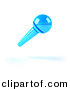 3d Vector Clipart of a Neon Blue Microphone by