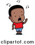 Cartoon Vector Clipart of a Black Toddler Boy Singing by Cory Thoman