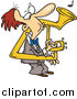 Cartoon Vector Clipart of a Cartoon Red Haired White Man Playing a Bent Sousaphone by Toonaday