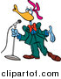 Cartoon Vector Clipart of a Cartoon Singing Bird by Toonaday