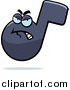 Cartoon Vector Clipart of a Grumpy Music Note by Cory Thoman