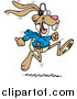 Cartoon Vector Clipart of a Jogging Rabbit by Toonaday