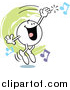 Cartoon Vector Clipart of a Moodie Character Singing and Hitting a High Note by Johnny Sajem