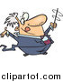 Cartoon Vector Clipart of a Music Conductor Using His Baton by Toonaday
