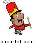 Cartoon Vector Clipart of a Short Black Conductor in a Marching Band by Cory Thoman