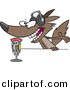 Cartoon Vector Clipart of an Excited Radio Wolf Talking into a Microphone by Toonaday