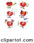 Cartoon Vector Clipart of Heart Characters by Hit Toon