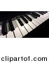 Clipart of a 3d Black and White Piano Keyboard by