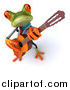 Clipart of a 3d Doctor Frog Playing a Guitar by