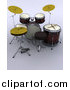 Clipart of a 3d Drum Set by KJ Pargeter