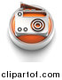 Clipart of a 3d Orange Radio Button by Tonis Pan