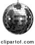 Clipart of a 3d Platinum Disco Ball over White by Tonis Pan