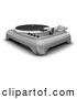 Clipart of a 3d Silver Turntable with Spinner, Needle and Knobs by KJ Pargeter
