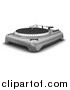 Clipart of a 3d Vintage Record Player with the Spinning Table, Needle and Knobs, over White by KJ Pargeter
