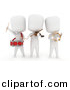 Clipart of a 3d White People Playing Music Instruments by BNP Design Studio