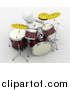Clipart of a 3d White Person Drummer by KJ Pargeter