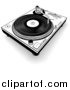 Clipart of a Black and White Record Player by Dero