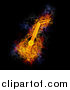 Clipart of a Blazing Lute on Black by Michael Schmeling
