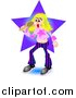 Clipart of a Blond Pop Star Woman Singing by Prawny