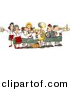 Clipart of a Cartoon Band Playing Festive Oktoberfest Music by Djart