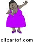 Clipart of a Cartoon Black Diva Woman Singing Music by Djart