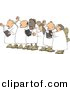 Clipart of a Cartoon Chorus Angels Singing by Djart